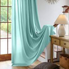 Plain Velvet Curtain With 8 Buttons (1 Piece), Soft And High Quality Fabric, Enhances The Style Of Your Home, Perfect To Complement Any Modern Decor Style. - Air Hijau - View 5