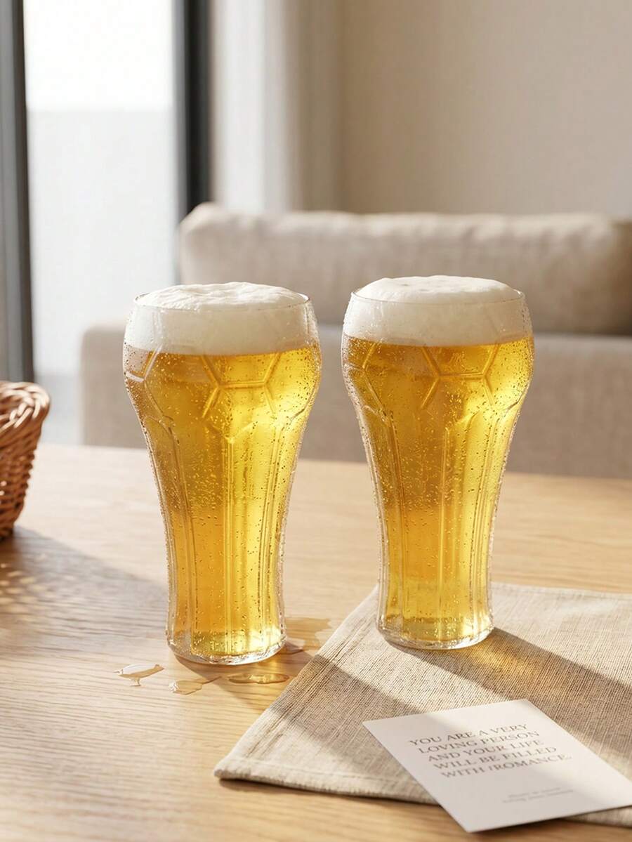 1個足球主題玻璃杯，大容量啤酒杯，適合居家裝飾與餐具，派對聚會冷飲杯，禮物，世界盃餐廳餐具，節慶裝飾