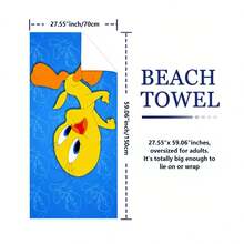 Warner Bros Comfortable Quick-Dry Beach Towel - Cute Girl Style Soft Adorable Bird Cartoon Pattern Minimalist Design Extra Large, Digital Printed Pattern - Perfect For Beach, Pool And Camping - Ideal Gift For Family, Friends And Classmates - Multicolor - View 5