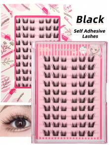 Sibeuna 60 Clusters Brown/Black Self-Adhesive False Eyelashes C Curl Natural Look Lightweight Soft Voluminous Feather-Like Suitable For Beginners Travel Essential - C - View 7
