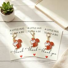 2pcs/3pcs Cute Squirrel Keychain, Comes With Thank You Card, Perfect Gift For Animal Lovers, Decorative Bag Charm, Car Key Accessory - Multicolor - View 1