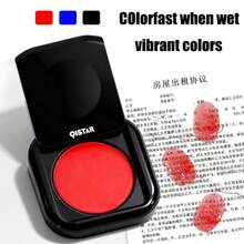 1-10pcs Red Blue Black Portable Fingerprint Ink Pad, Clear Compact Quick-Drying Ink Pad, Small Financial Accounting Office Ink Pad, Cute Planner Stamp Ink Pad - Black Casing - View 3