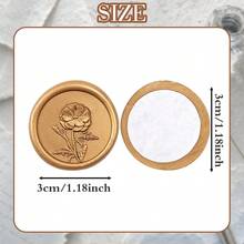 20pcs/Pack 3D Floral Pattern Wax Seal Stickers, Self-Adhesive Wax Seal Stickers, Suitable For Gifts, Wedding Invitation Envelopes Sealing - Brown - 3D Flower-brown - View 7