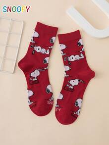 1 Pair SNOOPY Series Authentic Cute Cartoon Dog Pattern Men's Mid-Calf Socks - Multicolor - View 3