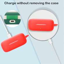 USTIYA Protective Silicone Cover Case For FreeArc Headphones, Shockproof Case With Carabiner Keychain, Red - Rojo - View 5