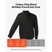 Chemise boutonnée pour homme, chemise habillée à manches longues infroissable, coupe ajustée, tissu stretch doux, idéale pour les occasions formelles ou décontractées, le travail et les mariages. - L - Voir 4