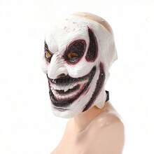 Distressed Pale Evil Grinning Clown Full Latex Head Mask, Black & Red Blood Vein Eye Sockets Sinister Psychotic Circus Clown Mask, Worn Wrinkled Skin Sharp Fangs Terrifying Killer Clown Disguise Mask, Soft Breathable Rubber Horror Cosplay Head Cover, Transparent Visible Eye Holes Frightening Gothic Fierce Monster Clown Mask - Atlantis - View 7