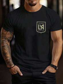 Camiseta unisex. Para hombres. Manga corta. Camisa de manga corta. Ropa de primavera. Ropa de verano. Prenda de vestir. Prenda superior. Ancha. Silueta. Diseño con estampado. Regalo - Negro - Ver 1