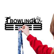 1PC Bowling Gold Silver Bronze Medal Display Rack, Metal Wall Decor Storage Rack, Suitable For Sports Awards, Weather-Resistant Display For Collectibles - Perfect For Sports Enthusiasts And Athletes - Indoor And Outdoor Display, Ideal Gift For Sports Fans And Champions - Black - View 4