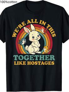 Camiseta Vintage con Humor Divertido: Estamos Todos Juntos en Esto Como Refianzos - Blanco - Ver 1
