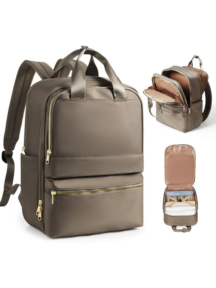 Unisex Travel Backpack, Fits 15.6 Inch Laptop, For College, Meets Airline Carry-On Personal Item Standards, Laptop Business Commute Sports Backpack - Khaki - View 1