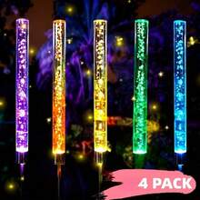 Bộ 2/4 đèn năng lượng mặt trời ngoài trời - Đèn LED hình bong bóng đổi màu - Đèn trang trí sân hiên và vườn ngoài trời - Đẹp và bền - Thích hợp cho sân, bãi cỏ và vườn. - Nhiều màu - Xem 14