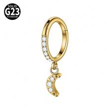 1PC G23 Titanium Carving Zirconia 16G Septum Clicker Ring Segment Hinged Dangel Various Styles Tragus Helix Daith Piercing Jewelry - As Shown - View 23