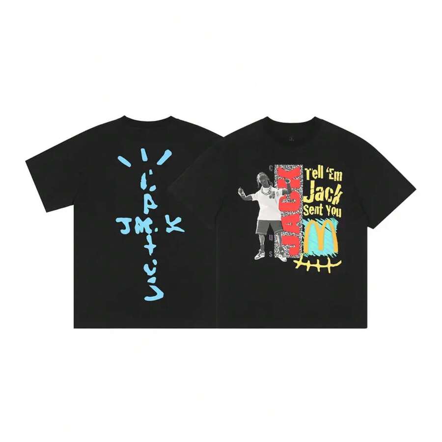 American Style Long-Sleeved T-Shirt From The Fashion Brand, Short-Sleeved, Urban Hip-Hop Style, Vintage Summer, Rap. - 綠色 - 查看 1