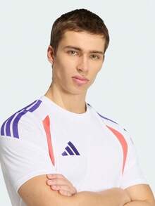 Adidas Men's TIRO26L JSY M Short Sleeve Knit Collarless T-Shirt TKS0293 - Blue and White - View 5