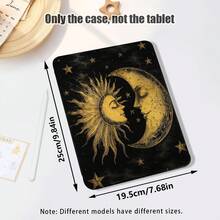 1件式翻蓋桌面保護殼，附筆槽，月亮、太陽、星星圖案，360度旋轉支架，內建筆槽，相容 Honor 8/9/10/X8/X8A/X9/X8Pro/X9Pro、MatePad SE 11 吋/MatePad 11 吋/11.5 吋、MatePad Pro、Apple 10代/11代 2025 (A16) - 款式7 - 查看 4