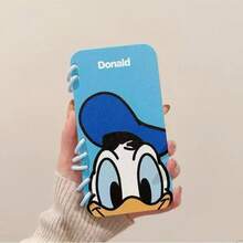 Disney Minnie, Mickey, Donald, Daisy Notebook Style Phone Case, Cute Couple Phone Case, 3D Flip Design, Shockproof Protection, Compatible With IPhone 11/12/13/14/15/16/17, Pro, Pro Max, Plus - Light Blue - View 3