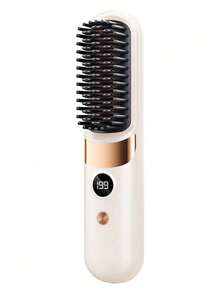 Wireless Straightening Comb, Portable Negative Ion Hair Brush, Rechargeable Straight & Curl Styling Comb, Smart Temperature Control With Digital Display, Anti-Scald & Hair Protection, Voluminous High Crown, Airy Bangs, Mini Travel Portable, Unisex - Multicolor - View 13