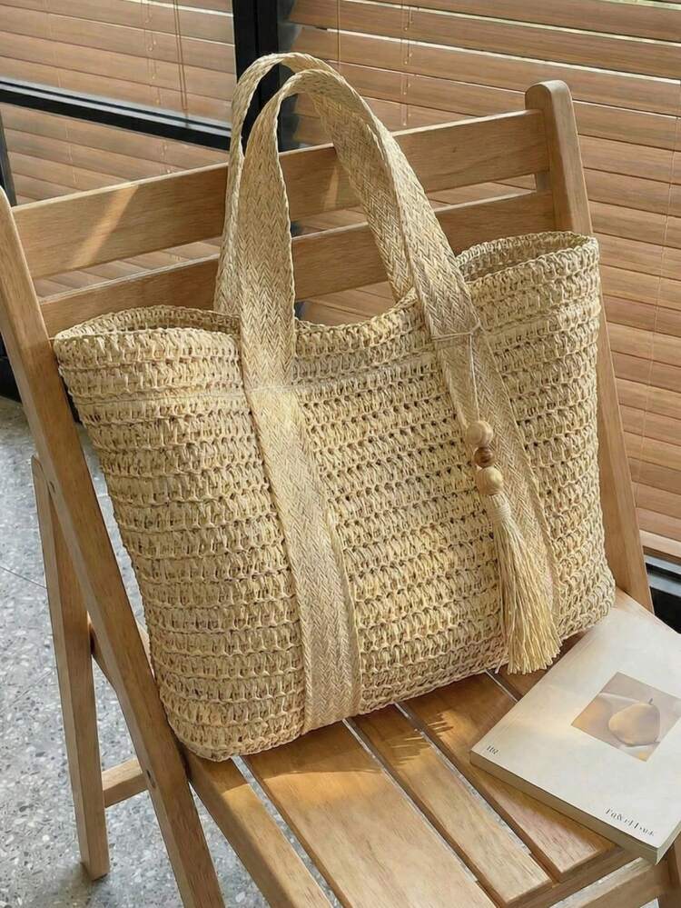 Bolso de Hombro/Axila para Mujer, Casual, Minimalista, Espacioso, Ligero y Versátil - Beis - Añade 2