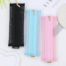 Colorful Transparent Mesh Storage Bags, Slim Portable Makeup Bags And Transparent Accessory Pouches - Perfect For Travel, School And Work - Multicolor - View 8