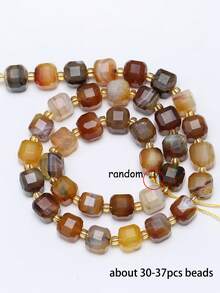 Natural Stone Colorful Faceted Square Beads, Faceted Square Loose Spaced Beads For Jewelry Making Diy Unique Bracelets, Necklaces, Earrings Crafts - Multicolor - View 28