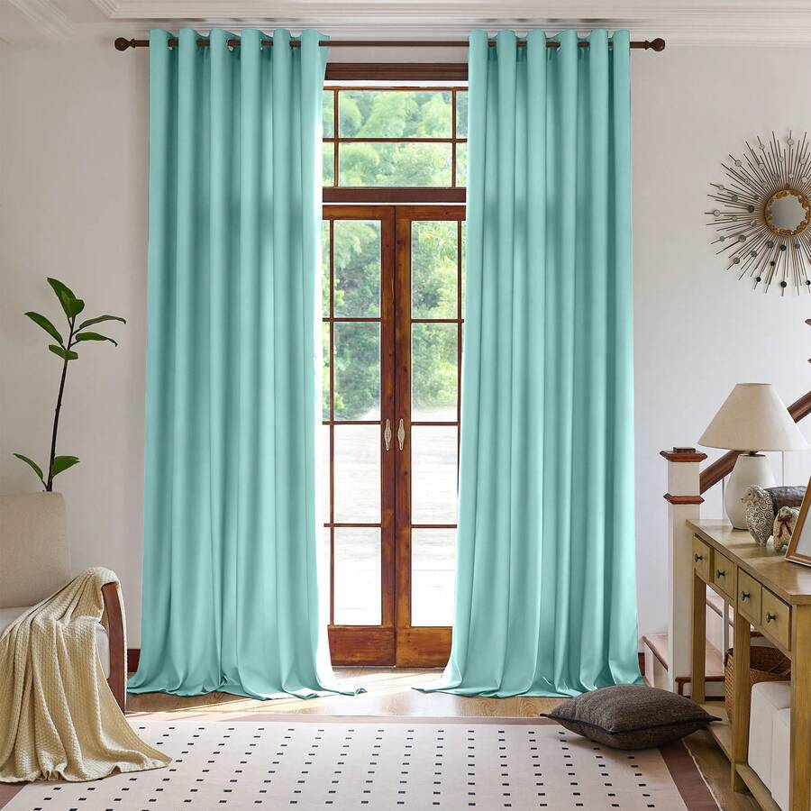 Plain Velvet Curtain With 8 Buttons (1 Piece), Soft And High Quality Fabric, Enhances The Style Of Your Home, Perfect To Complement Any Modern Decor Style. - Air Hijau - View 1