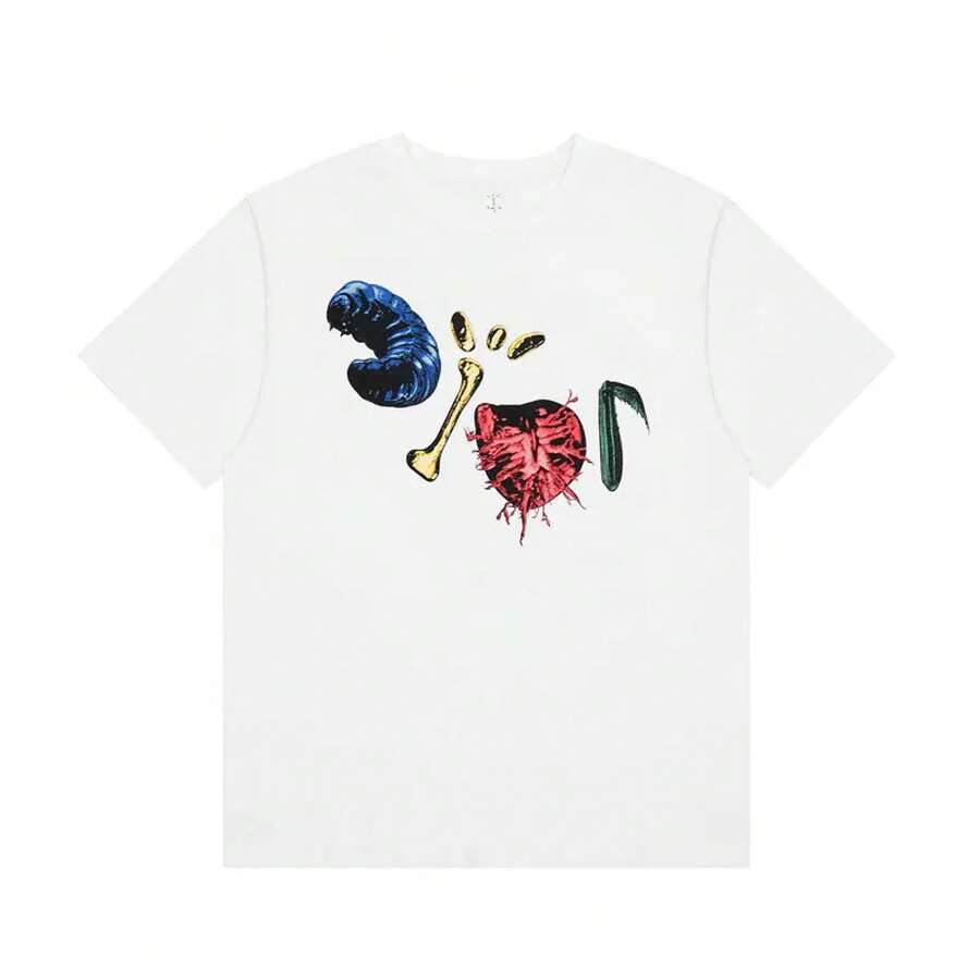 American Style Long-Sleeved T-Shirt From The Fashion Brand, Short-Sleeved, Urban Hip-Hop Style, Vintage Summer, Rap. - 淡紫色 - 查看 1