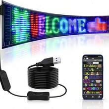 滾動式巨型亮色 LED 廣告招牌,柔性 USB 5V LED 店鋪招牌,藍牙 App 控制,可自定義文字/圖案/動畫,可編程顯示螢幕,適用於商店、汽車、酒吧、酒店 - LED Sign - View 14