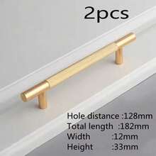 2pcs Modern Aluminum Alloy Gold Cabinet Carved Handles And Drawer Pulls, Wardrobe Door Handles, Furniture Hardware Accessories - Gold - View 9