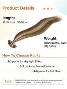 12-22 Inch Natural Black Straight Human Hair Seamless F-Type Hair Extensions Real Hair Keratin Bond Extensions Suitable For Beginners And Party Use - S4/27 - View 8