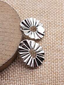 20pcs 22x18mm Hollowed-Out Pleated Egg-Shaped Geometric Charms Pendant For DIY Jewelry Making Necklace Keychain Phone Chain Bracelet Accessories - Egg-shaped - View 10