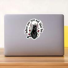 1 Stück süßer Blumen-Katzen-Kunstaufkleber, "Believe Your Eyes"-Zitat Vinyl-Aufkleber für Laptop, Wasserflasche, Notizbuch, wasserfester Slogan-Aufkleber, ästhetisches Schreibwaren-Sammelalbum-Zubehör, Geschenk für Freunde - S2247 - Übersicht 9