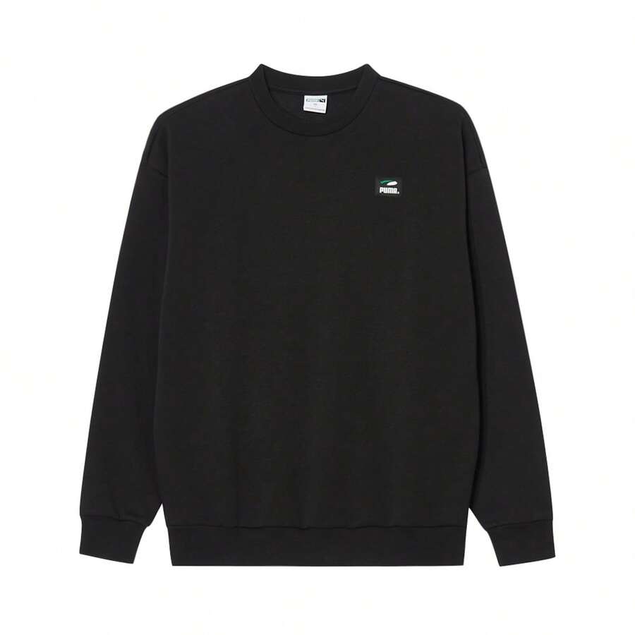 Puma Spring/Autumn Men's Crew Neck Sports Sweatshirt, Training Workout Printed Outdoor Knit Pullover 62814401 - Black - View 1