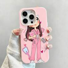 Funda para móvil con un bonito diseño de higienista dental, compatible con fundas de , Apple, VIVO, OPPO, , ,  y Honor. Fabricada en TPU, ofrece protección contra golpes y caídas. ¡Ideal para profesionales y aficionados a la odontología! - Rosa - Ver 2