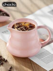 choxila 1 Set/2pcs Pink Coffee Pot Set 450ml Ceramic Pour-Over Coffee Pot With Pink Ceramic Filter - Pink Ceramic Two-piece Set - View 5
