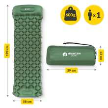Single Person Self-Inflating Travel Air Mattress, Outdoor Camping Inflatable Sleeping Pad, Self-Inflating Tent Sleeping Mat - Army Green - View 8