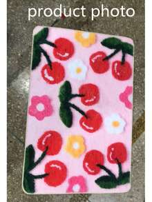 1pc Cherry Blossom Floral Floor Mat, Decorative Rug, Bedroom Decor, Floor Mat, Carpet, Home Decor, Living Room Rug, Living Room Small Rug, Bedroom Rug, Living Room Home Decor, Outdoor Rug, Washable Carpet - Multicolor - View 2