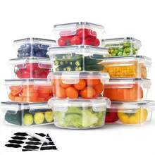 GHQ 12/24/48/50pc Large Capacity Sealed Food Storage Container With Lid (12/24/48 Containers And 12/24/48 Lids), Plastic Storage And Meal Preparation Container, Stackable, Tissue And Storage Kit, Lunch Container - 24件裝 - 查看 1