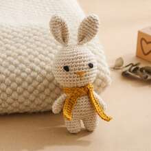 Hand-Woven Rabbit Rattle, Baby Hand Rattle, Grasping Toy, Built-In Bell, 3D Cute Design, Rich Details, Attracts Baby's Attention, Exercises Baby's Hearing, Perfect Birthday Commemorative Gift, Halloween Gift, Christmas Gift For Baby - Multicolor - View 3