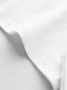 Camiseta de manga corta corta para hombre,casual y a la moda. Adecuada para vacaciones casuales de verano, uso diario, corte corto |   cómodo |   transpirable |   transpirable y absorbente. - Blanco - Ver 3