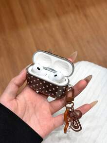 1pc Multicolor Polka Dot Smooth Earphone Case For Air Pods 4 + Matching Heart Bell/Chain/Pendant Earphone Case Compatible With Air Pods 1/2/3/Pro/Pro 2nd Protective Cover. - Multicolor - View 7