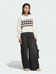 Adidas Originals Women's HTTH SWEAT CREW Knit Sweatshirt Without Hood KC2689 - White - View 6