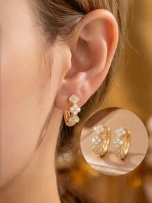 Pendientes de flores de oro