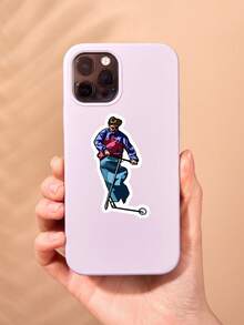 Funny Oliver Tree Sticker, Singer Riding Scooter Vinyl Decal For Laptop, Music Video Parody Sticker For Helmet & Skateboard, Quirky Fan Merchandise Gag Gift For Friends - Multicolor - View 3