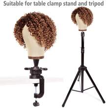 22 Inch Wig Head Cork Canvas Block Head Mannequin Head With Stand For Making Wigs - View 2