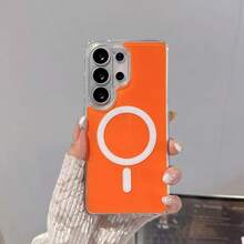時尚手機殼，適用於 Galaxy A56 A36 A16 A26 A17 A07 A57 A37 A06 A05 A15 A25 A35 A55 A54 A14 A27 S26 Ultra S25 FE S25Ultra S24 S23 S22 機型，亦適用於 S23 / S23 FE / S24 FE / S25 / 機型，壓克力材質手機保護殼，防摔手機殼，手機配件，夏季 - 橘色 - 查看 6