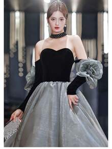 Women Party Other Wear - Black and Gray - View 6