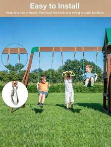 1pc Hammock Accessory, Heavy Duty Swing Hanging Rope With Carabiner, Indoor/Outdoor Swing Hammock Playground Set Assembly Rope, Suitable For Long-Term Outdoor Use, Camping, Travel And Beach Vacation Essential - A - View 7
