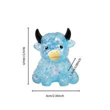 1/2/4pcs Glitter Crystal Highland Cow Squishy Finger Toy, Soft Slow Rebound Stress Ball, Cute Sensory Squeeze Toy For Kids And Adults, Anxiety Relief Desk Decor, Party Favor, Classroom Prize, Gift Bag Filler, Random Color - Multicolor - View 8