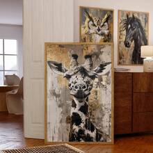 1 Peça Pôster de Arte de Girafa Sem Moldura Decoração de Parede Estética Apartamento Sala de Estar Quarto Volta às Aulas Pôsteres Divertidos Essenciais para Dormitório - girafa - Visão 1